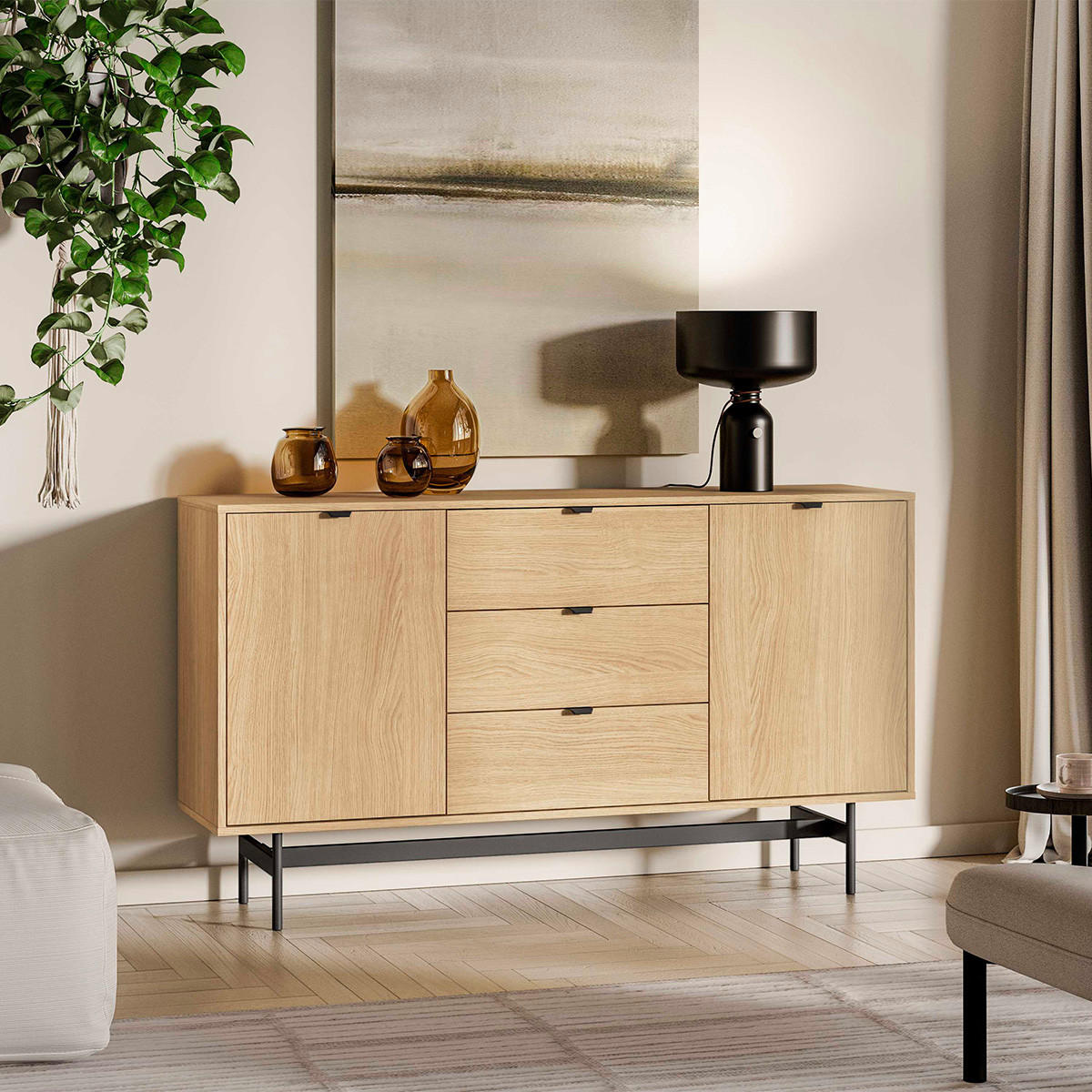 SIDEBOARD Nila Dřevo - hnědá, kompozitní dřevo (150/85/40cm) - Petits-meubles