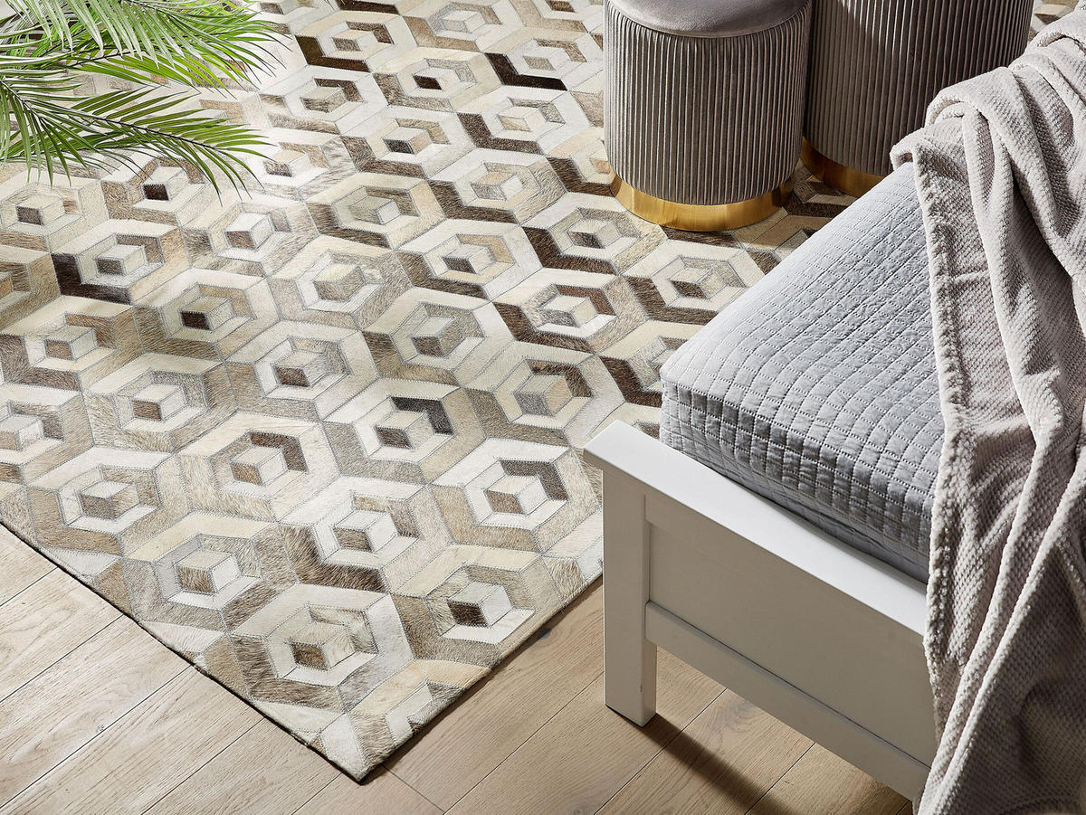 KURZFLOR-TEPPICH Tavak 200/140 cm - Braun, Fell (140/200cm) - Beliani