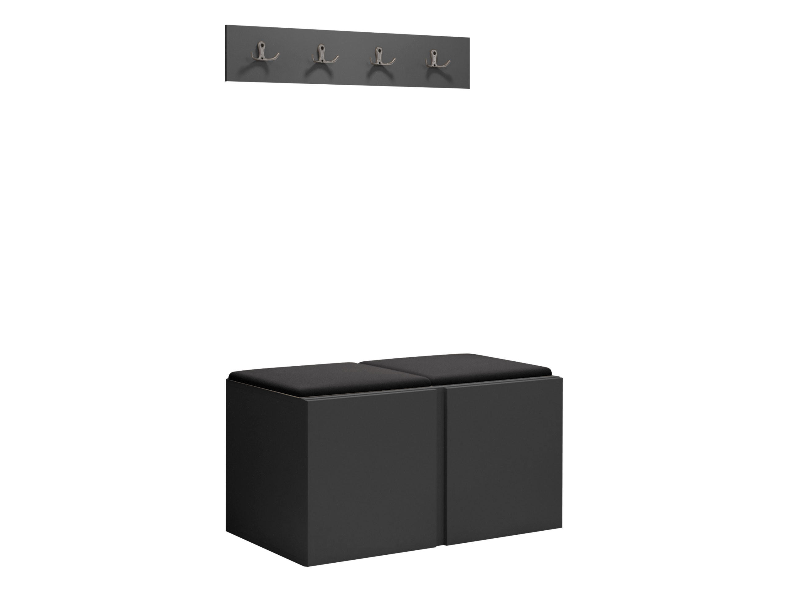 GARDEROBEN-SET Orion VI - Anthrazit/Graphitfarben, Holzwerkstoff/Kunststoff (84/42/46cm) - MIRJAN24
