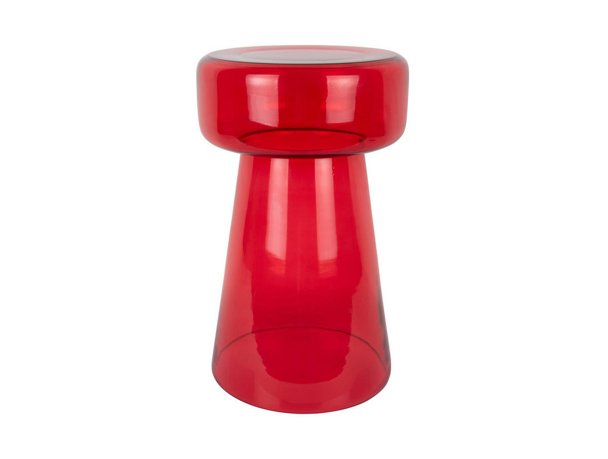BEISTELLTISCH Corcho Rot 30/30/50 cm - Rot, Glas (30/30/50cm) - Leitmotiv
