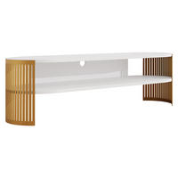 TV-LOWBOARD Fikoli Oval Gold - Goldfarben/Weiß, Holzwerkstoff/Metall (140/40/40cm) - MIRJAN24