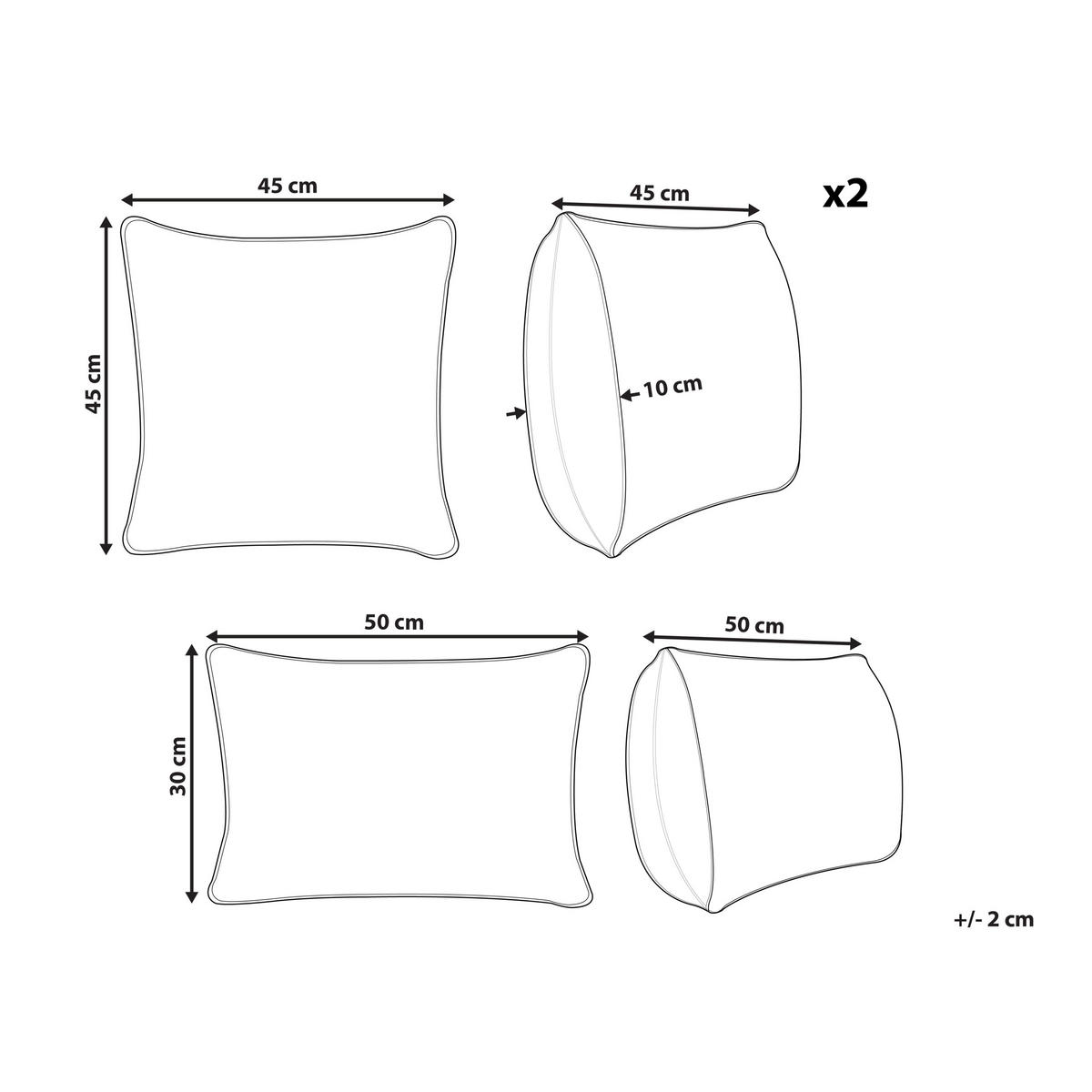 GARTENKISSEN 3er-Set Purpur 50/30 cm Mirage - Pink/Violett, Textil (45/10/45cm) - Beliani