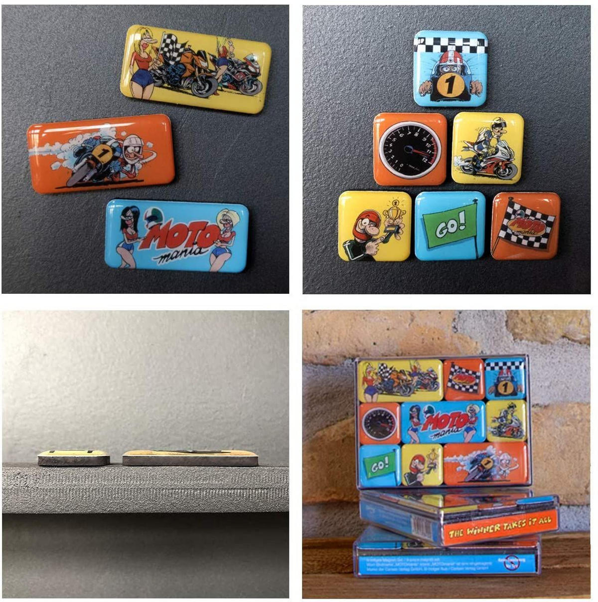 MAGNETSET 9-teilig MOTOmania The Winner Takes It All - Multicolor, Metall (9/7/2cm) - Nostalgic-Art