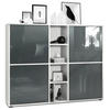 HIGHBOARD Cuba Türen in Grau Hochglanz - Grau, Holzwerkstoff (130.5/105.5/35.5cm) - Vladon