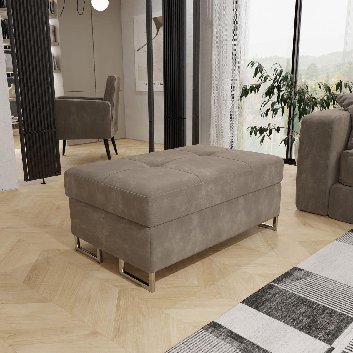 POLSTERHOCKER BARLET Beige 100x60 cm - Beige, Textil (100/41/60cm) - MASSENO
