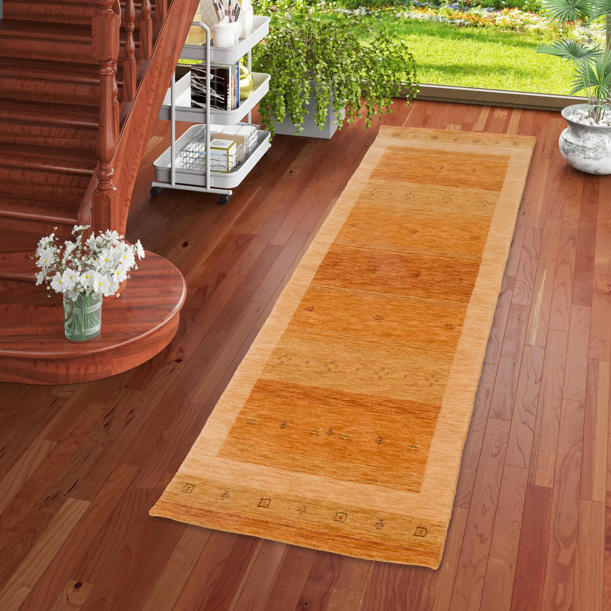 NATUR WOLLE TEPPICH GABBEH ESTA LÄUFER - Beige, Textil (70/140cm) - Pergamon