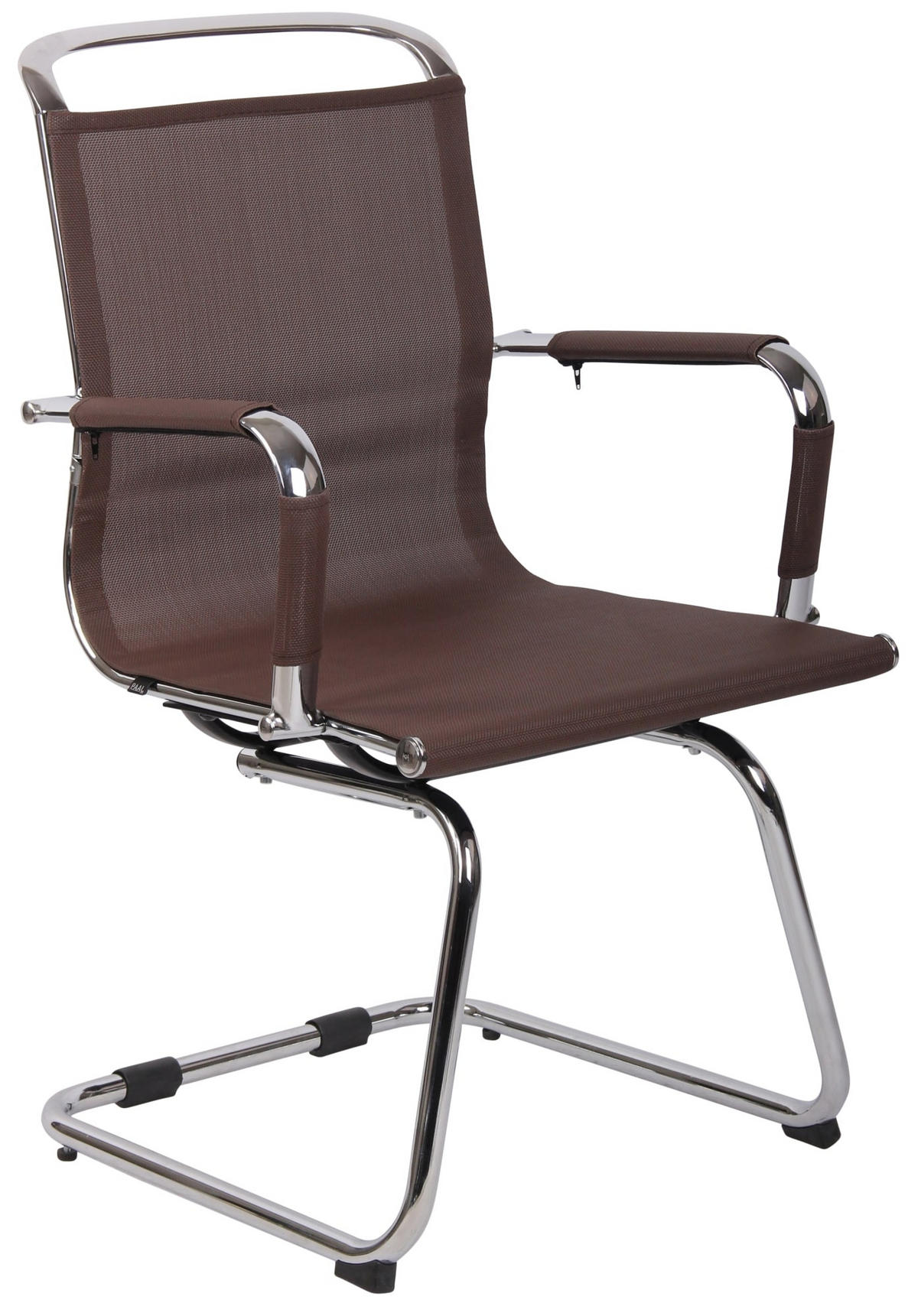 SCHWINGSTUHL Netzstoff braun - Chromfarben/Braun, Textil/Metall (58/94/48cm) - CLP