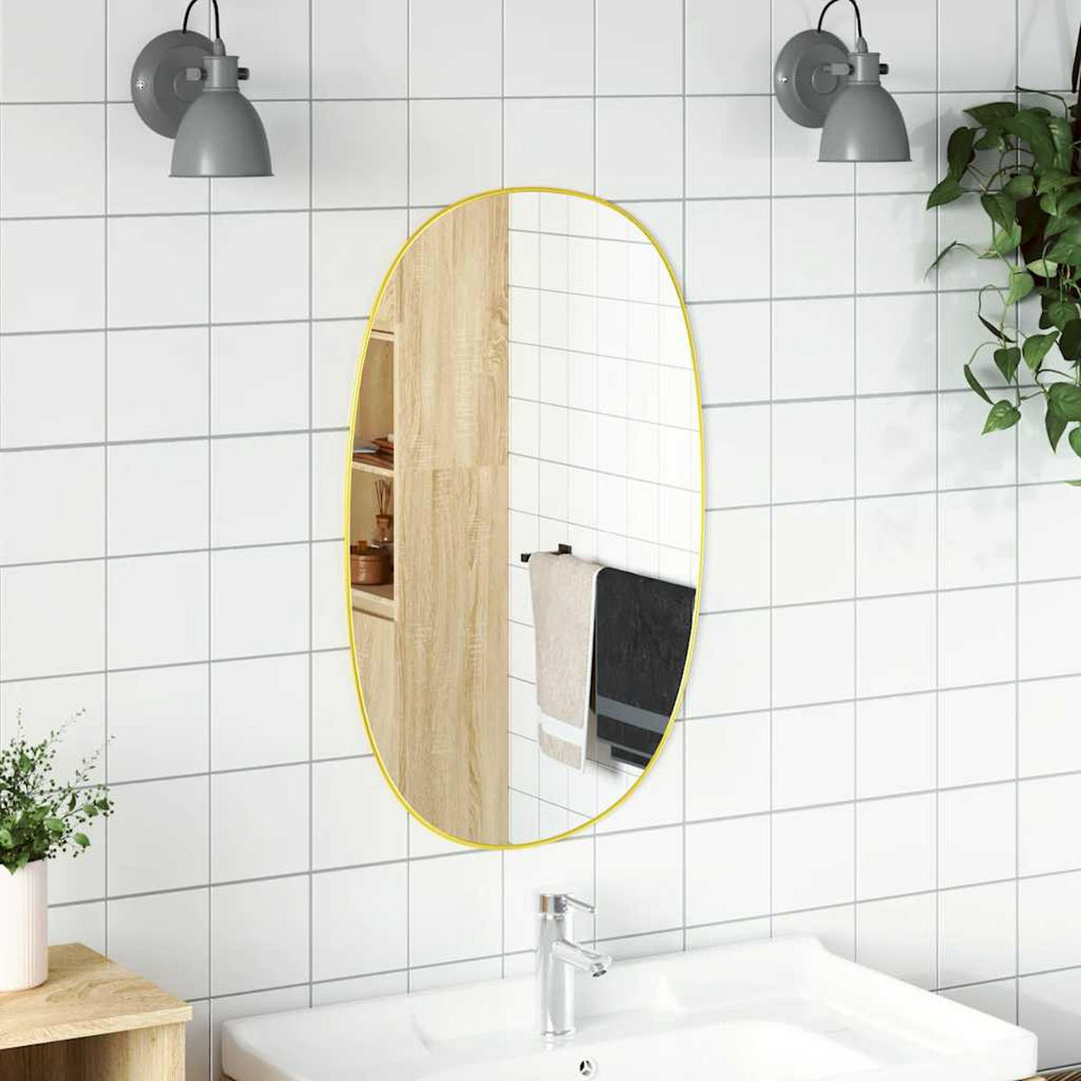 WANDSPIEGEL Golden 70x45 cm - Goldfarben, Glas (45/70/1cm) - furnicato