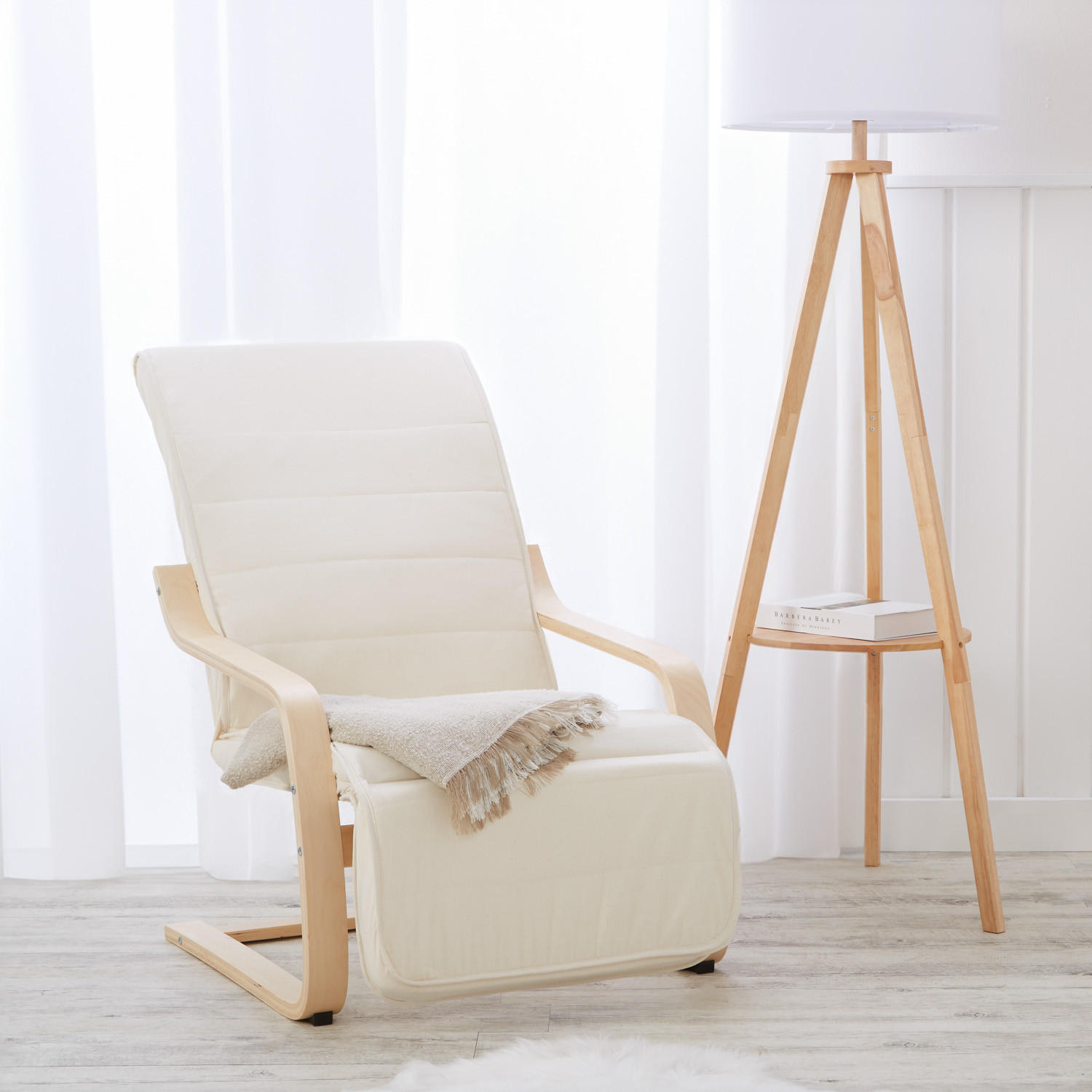 RELAXSESSEL natur mit Fußstütze - Naturfarben, Textil (66/94/62cm) - Homestyle4u