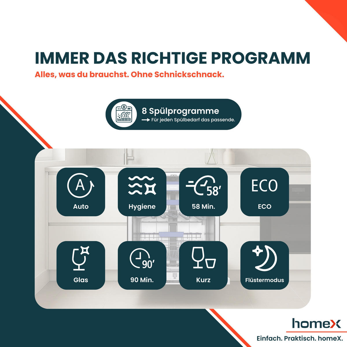 GESCHIRRSPÜLER DWFI601442A vollintegrierbar 60 cm, Einbau Spülmaschine - 14 Maßgedecke, 8 Programme - Silberfarben/Schwarz, Kunststoff/Metall (59.8/81.5/55cm) - homeX
