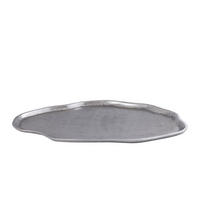 SCHALE Louiza Silber 35/50/2cm - Silberfarben, Metall (2cm) - PTMD Collection