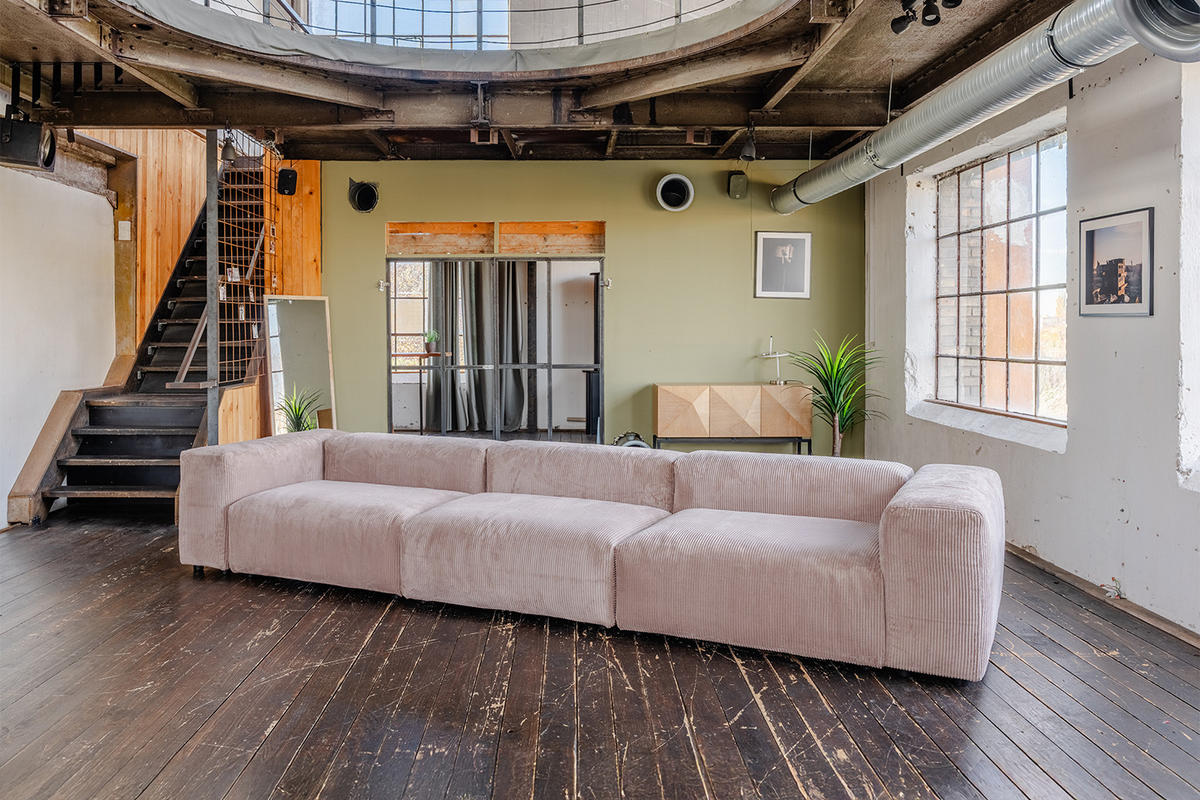 MODULSOFA MIA Taupe Cord - Taupe/Schwarz, Kunststoff/Textil (418/72/120cm) - KAWOLA