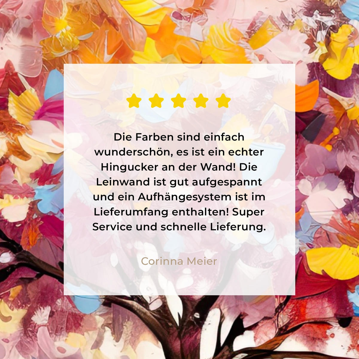 LEINWANDBILD Aquarell - Baum - Kunst - Abstrakt Wandbild Wohnzimmer 50x50 cm - Multicolor, Textil (50/50cm) - MuchoWow
