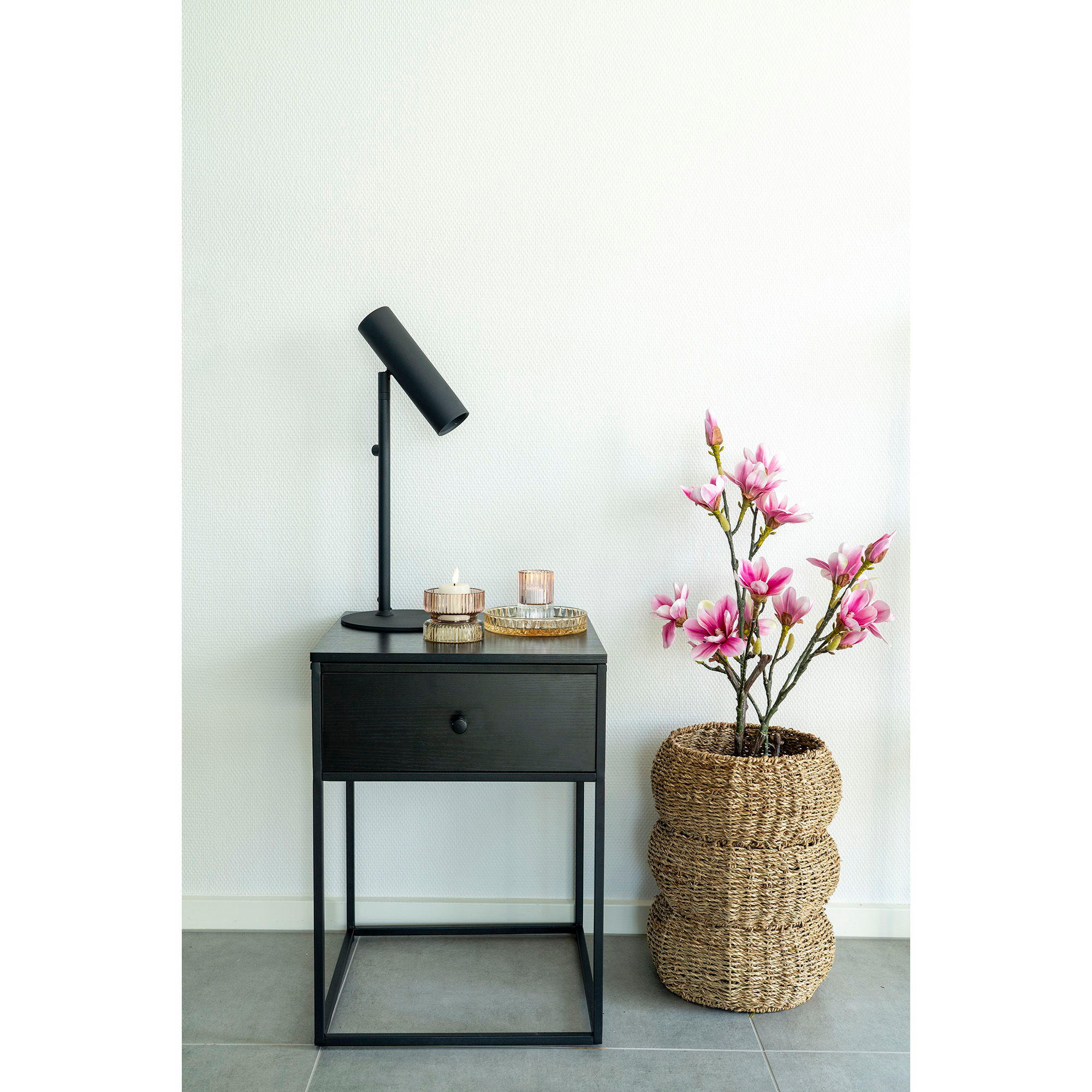 BEISTELLTISCH Vita Stahl, MDF Schwarz - Schwarz, Holzwerkstoff (40/40/55cm) - tinkaro