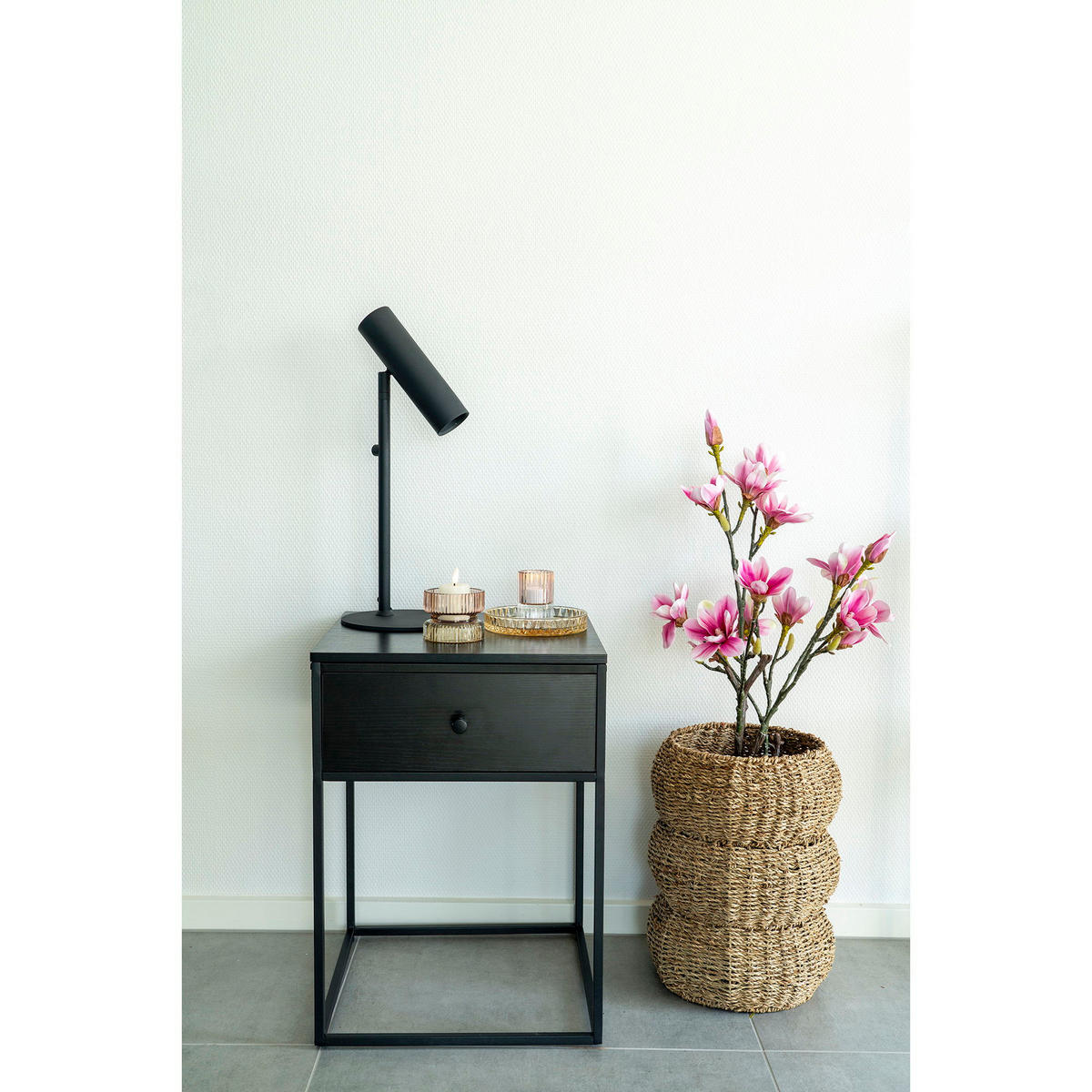 BEISTELLTISCH Vita Stahl, MDF Schwarz - Schwarz, Holzwerkstoff (40/40/55cm) - tinkaro