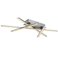 LED DECKENLEUCHTE JORNE Nickel Silber matt - Silberfarben, Metall (6.5/30/51cm) - Globo Lighting