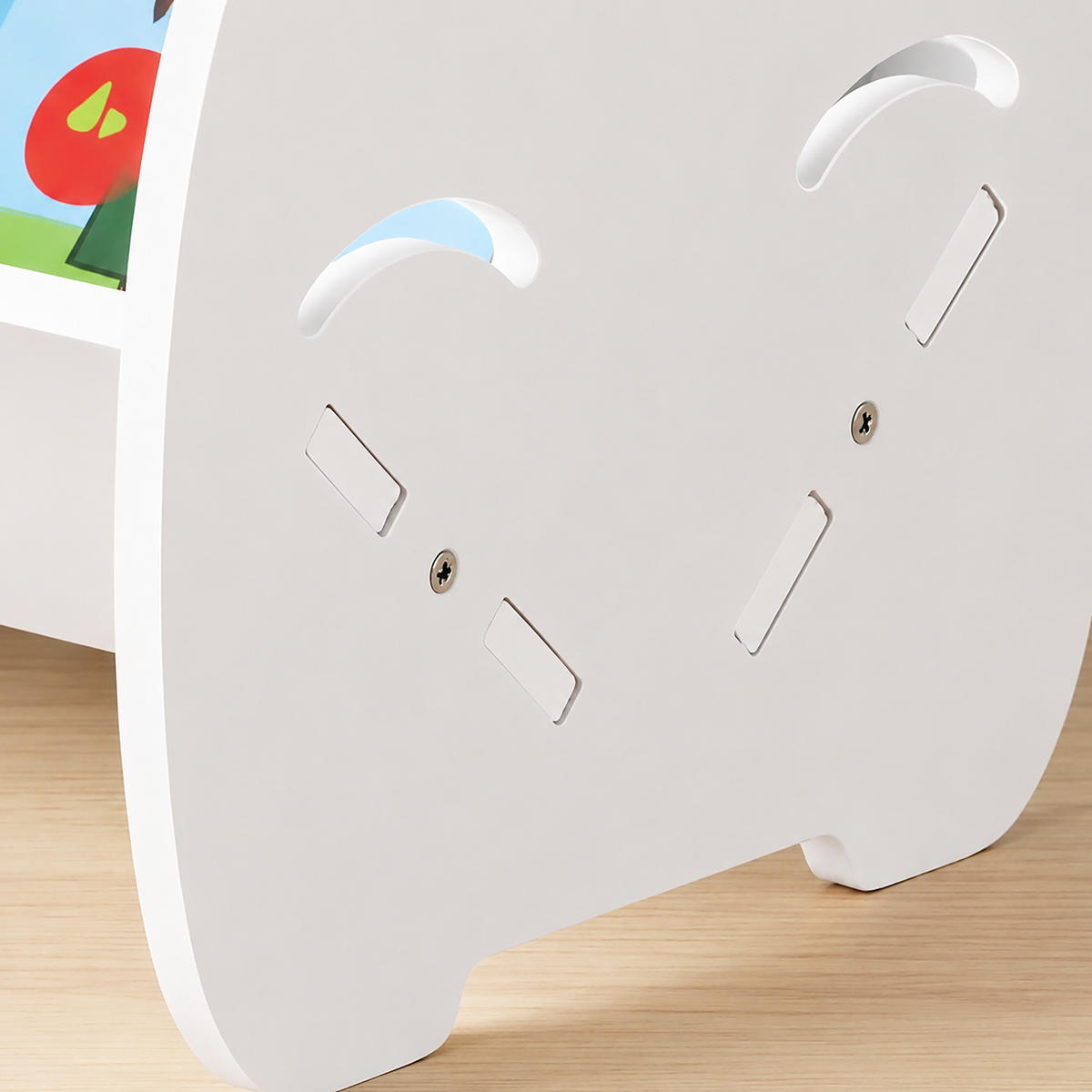 BÜCHERREGAL Weiß Kinder Katzendesign PVC 32 cm - Weiß, Kunststoff (32/19.5/21.5cm) - Relaxdays