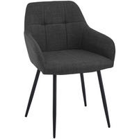 ESSZIMMERSTUHL Stoff Anthrazit - Anthrazit/Schwarz, Textil/Metall (57/85/60cm) - CLP