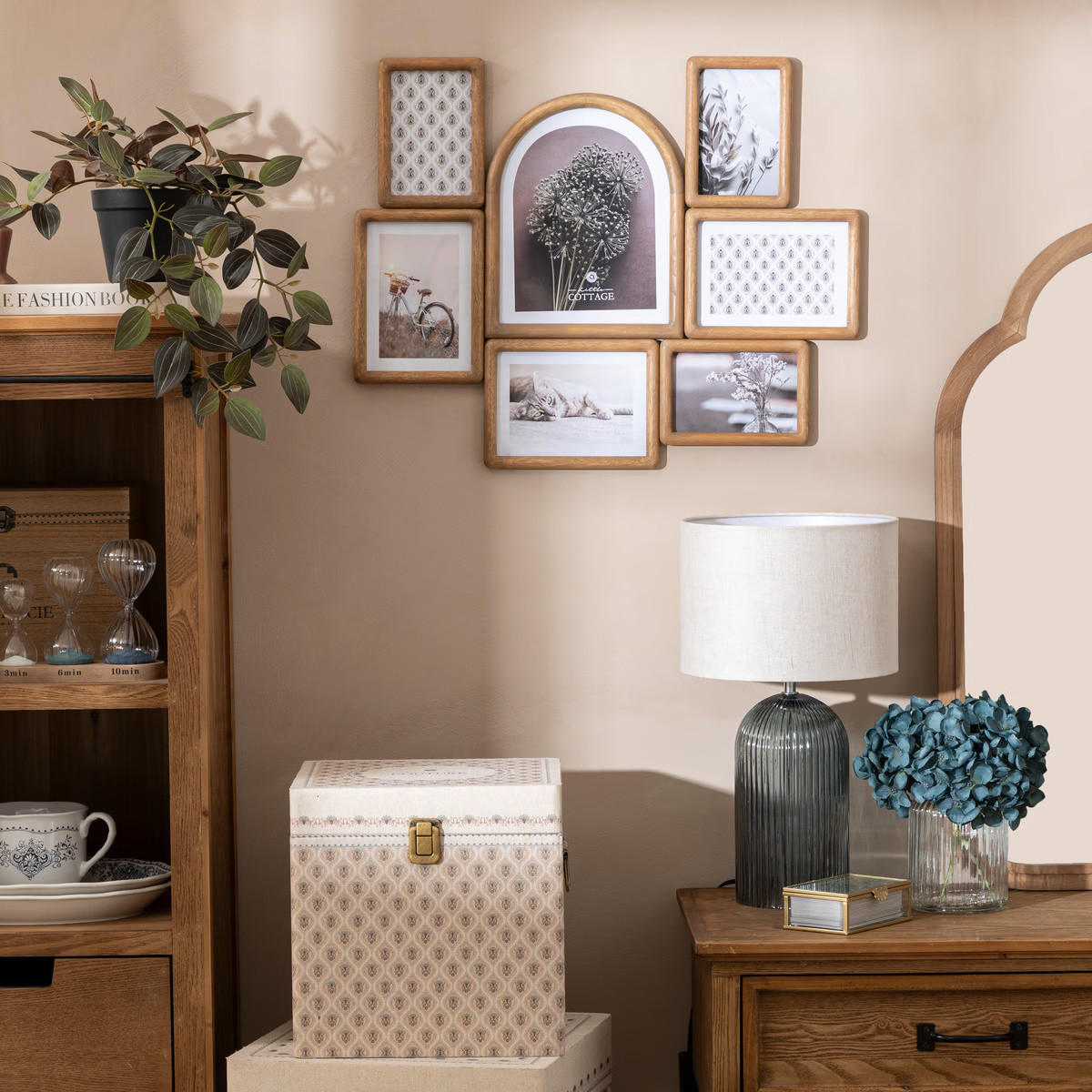 KÜNSTLICHE HORTENSIEN Dean 24 cm - Blau, Glas (24cm) - Atmosphera Createur d´interieur