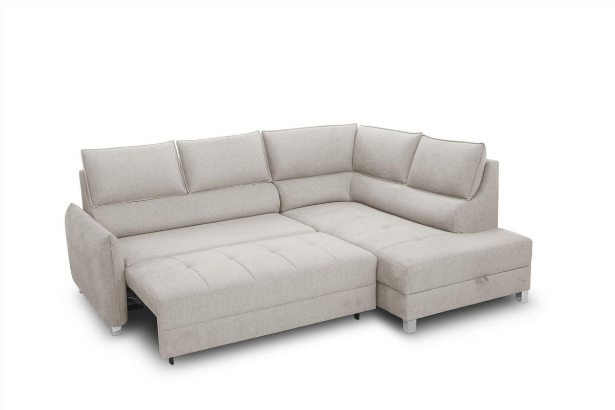 ECKSOFA Marno In Chill Me - Creme, Holzwerkstoff/Textil (260/200cm) - Fun Möbel