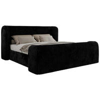 POLSTERBETT EMORA CLASSIC DUO 160/200 - Schwarz Cord - Schaum-Matratze - Schwarz, Textil (160/200cm) - MKS
