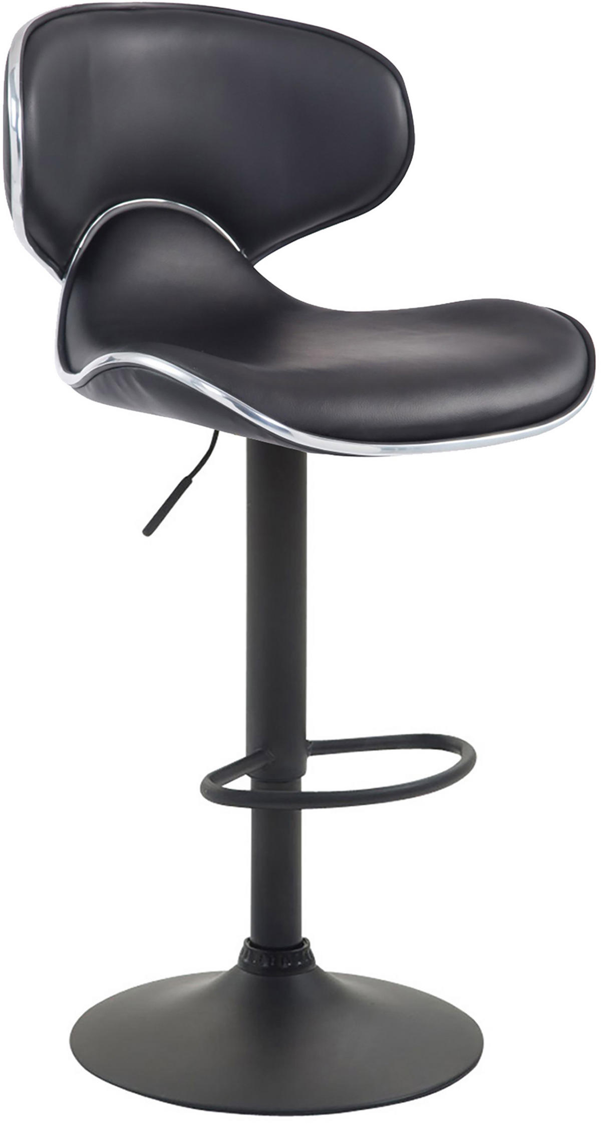 BARHOCKER 2er Set Las-Mallorcas Kunstleder schwarz schwarz - Schwarz/Weiß, Kunststoff/Metall (46/108/49cm) - TPFLiving