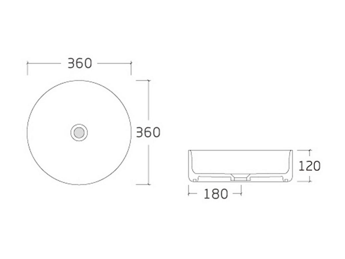 AUFSATZWASCHBECKEN - 36cm x 36cm - Keramik - weiß - LENISO - Weiß, Keramik (36/12/36cm) - Vente-Unique
