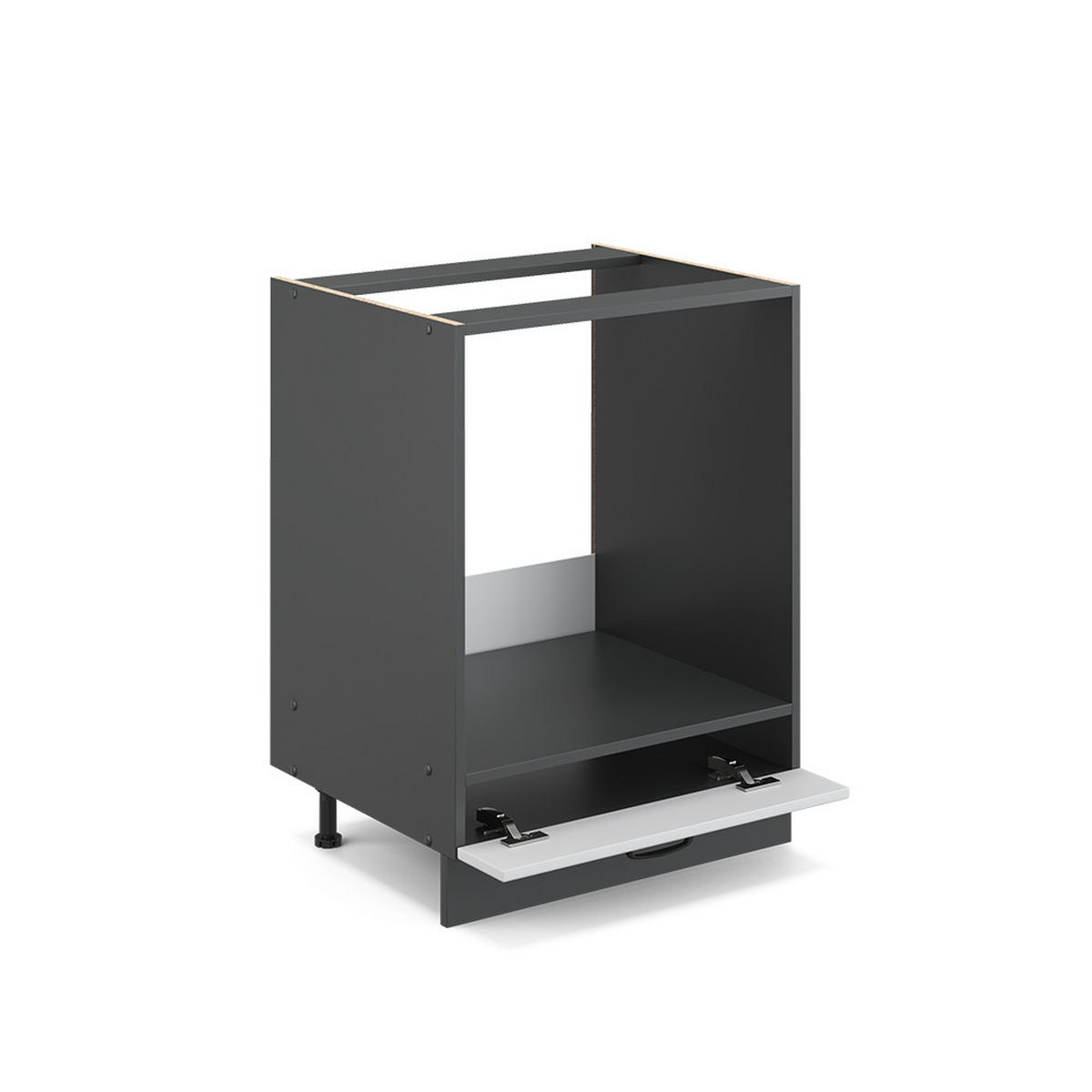 HERDUMBAUSCHRANK Fame-Line Weiß Landhaus 60 cm, AP Eiche - Anthrazit/Creme, Holzwerkstoff (60/82/60cm) - Vicco