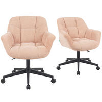 BÜROSTUHL Mika-Nuri - Schwarz/Rosa, Textil/Metall (65/78/66cm) - DUBI Möbel
