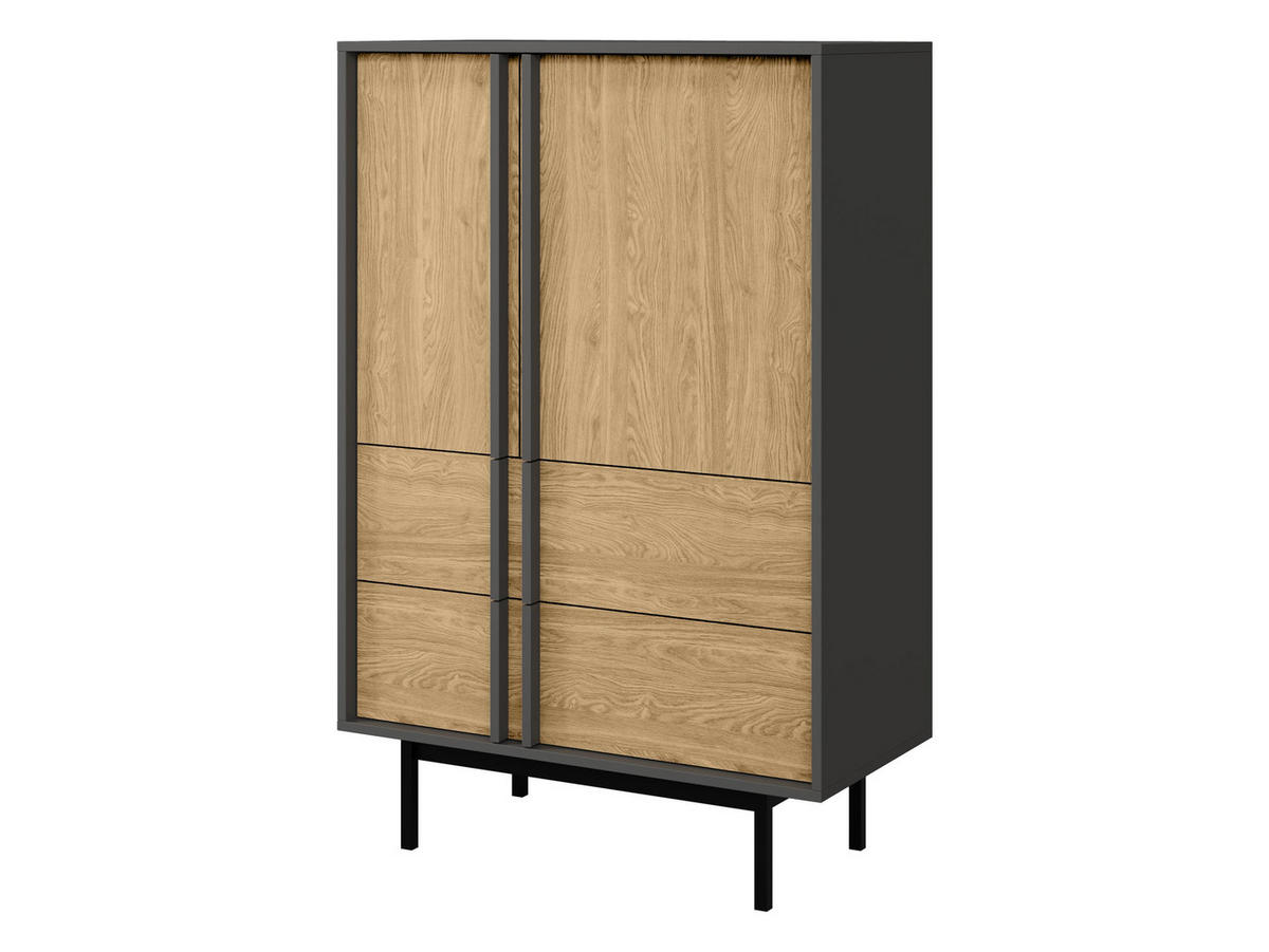 STANDREGAL Alsy 2S2D AL05 - Eichefarben/Anthrazit, Holzwerkstoff/Kunststoff (83/127/43cm) - MIRJAN24