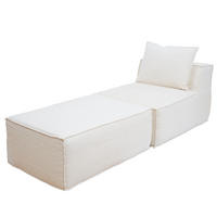 CHAISELONGUE Krémová biela - biela, textil (75/63/194cm) - MCW