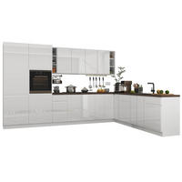 ECKKÜCHE 350 x 260 cm – Aspen KA4-M350 - in Weiß/Hochglanz - Weiß, Holz (610/212/58cm)