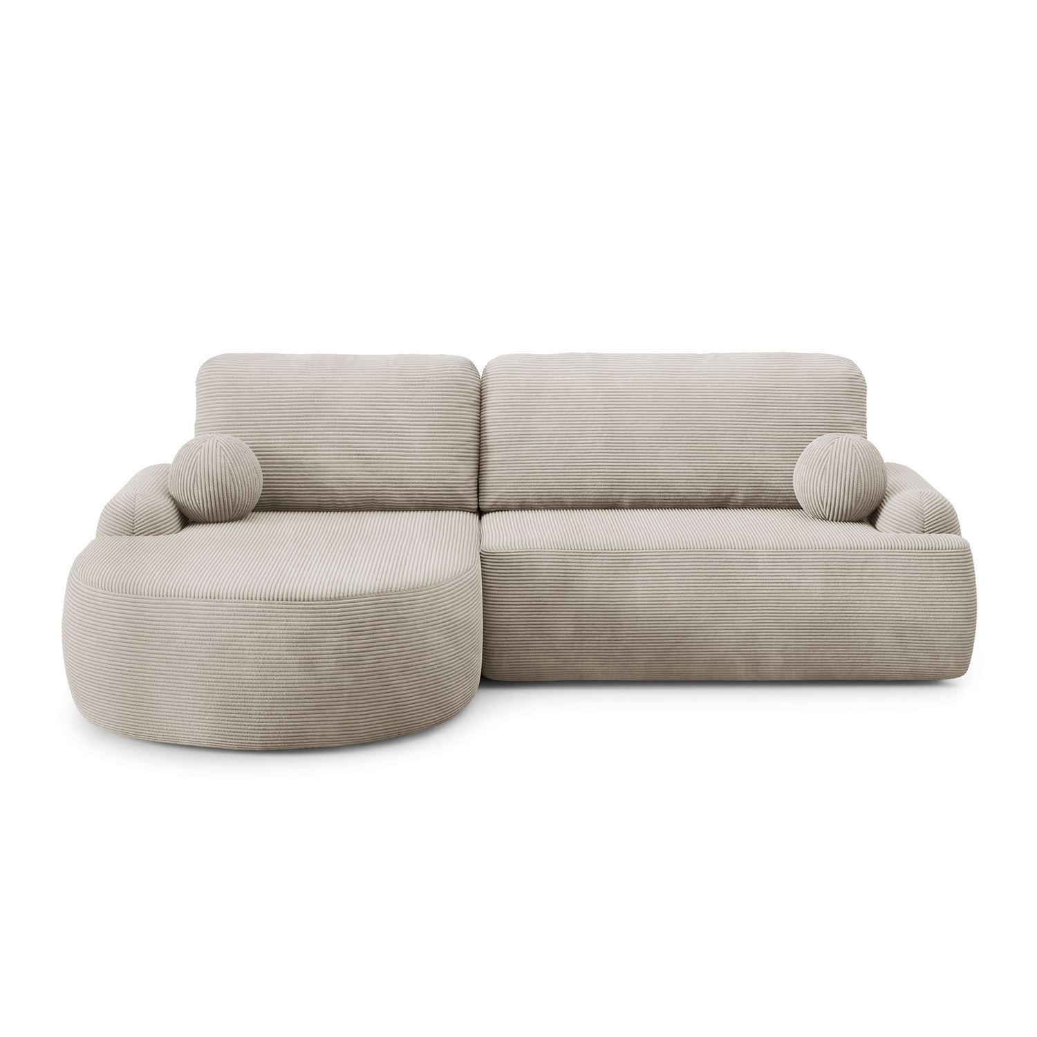 ECKSOFA CLEO II mit Schlaffunktion Version Linke Poso 100 - Beige, Kunststoff (264/172cm) - Lookway