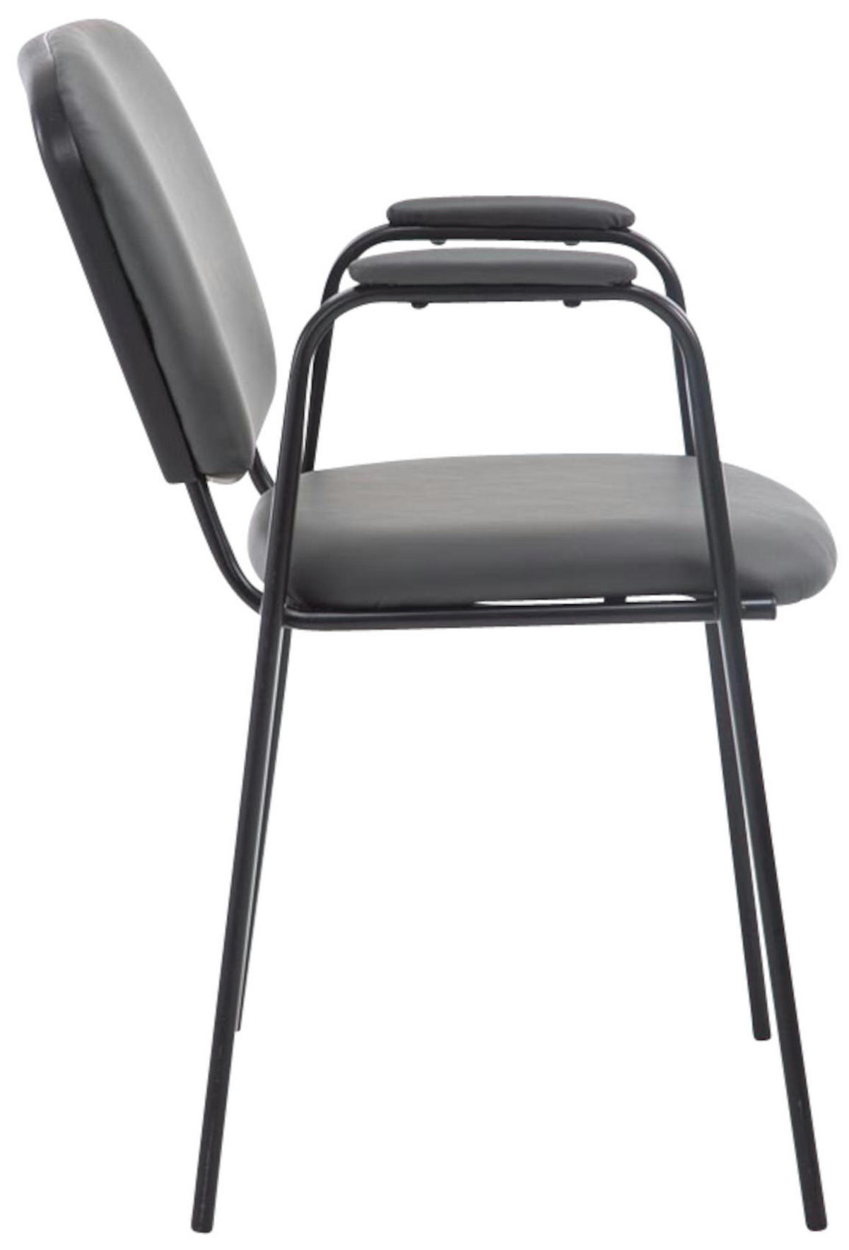BESUCHERSTUHL 4er Set Lederlook grau - Grau, Textil/Metall (53/79/55cm) - CLP