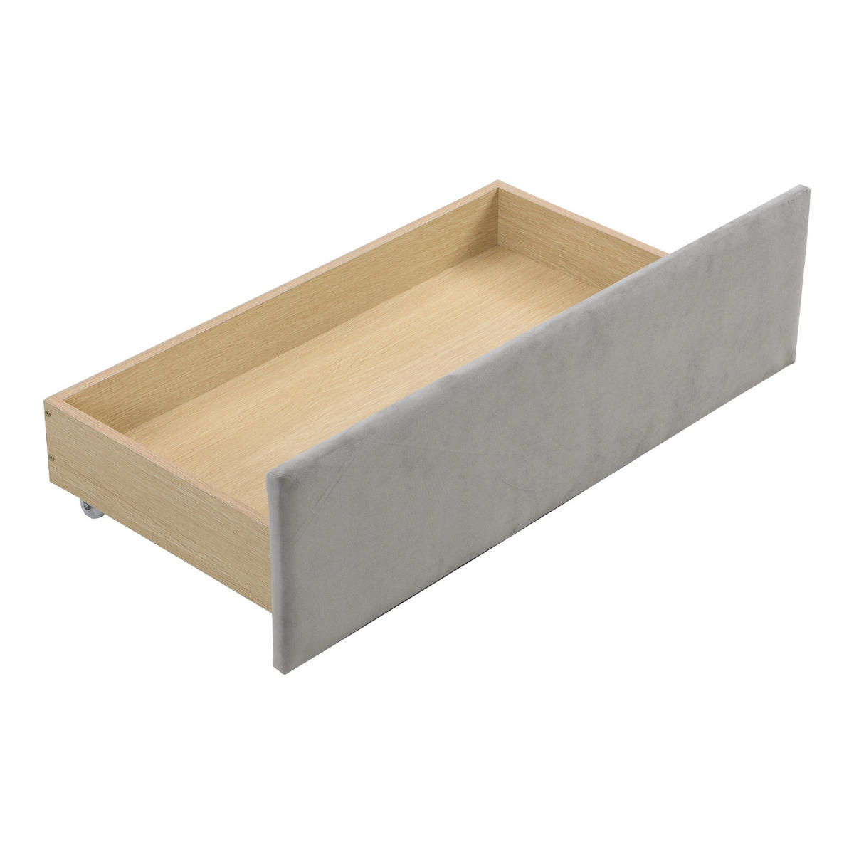 POLSTERBETT 90/200 cm DE-01789, in Grau, mit 2 großen Stauraumschubladen - Grau, Holzwerkstoff (90/200cm) - ComfortXL