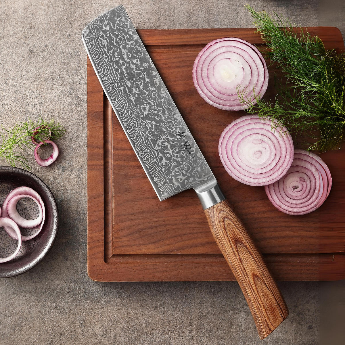 NAKIRIMESSER 18 cm - Braun, Holz/Metall (32cm) - Wakoli