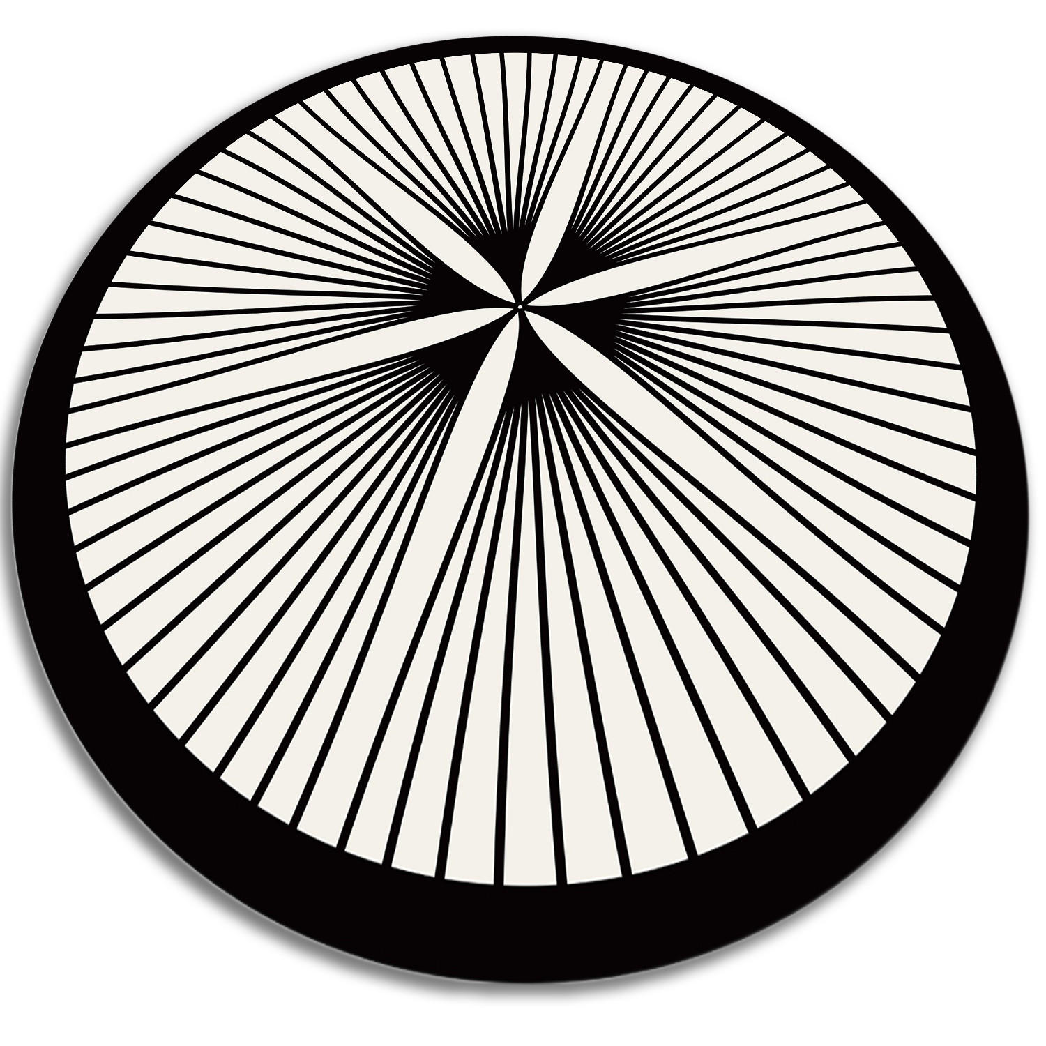 VINYL TEPPICH Ø130 cm Floristische Linien - Schwarz/Weiß, Kunststoff (130/130cm) - TULUP