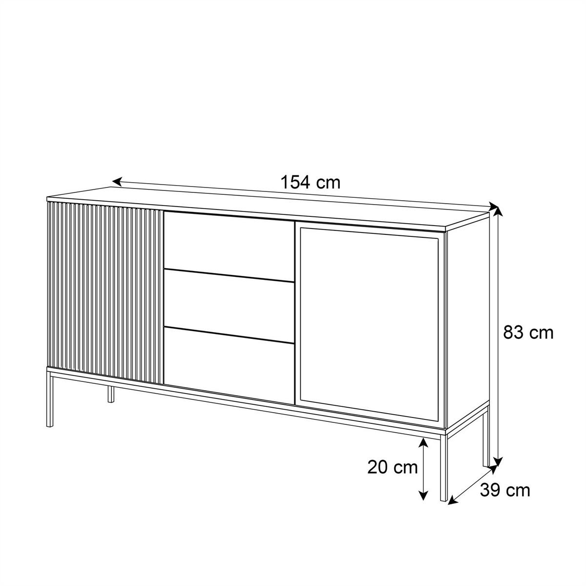 SIDEBOARDS ECLIPSE KSZ154 mit Beleuchtung,KASCHMIR - Kaschmir, Holzwerkstoff (154/83/39cm) - Lookway