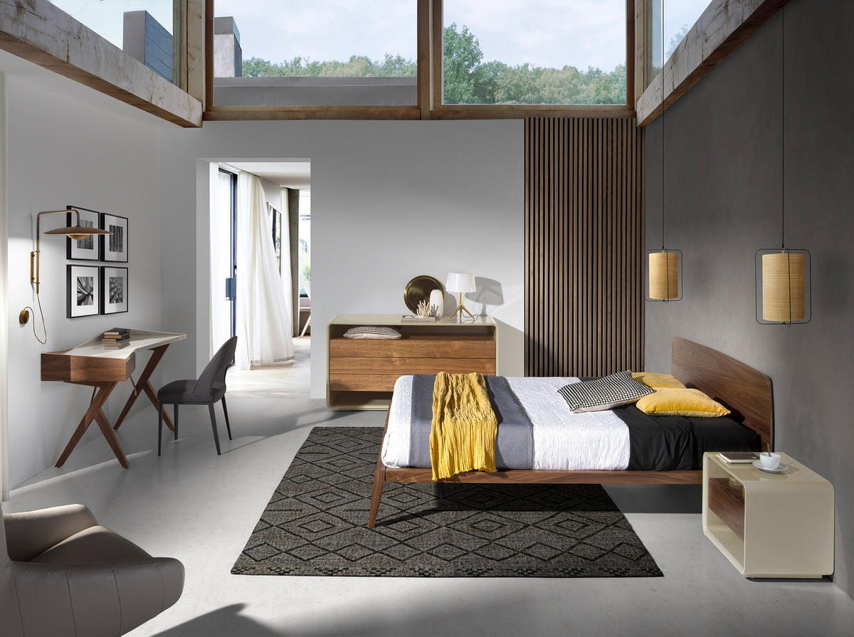 NACHTTISCH Nussbaum und graues Holz - Multicolor/Braun, Holz/Holzwerkstoff (55/45/40cm) - ANGEL CERDA