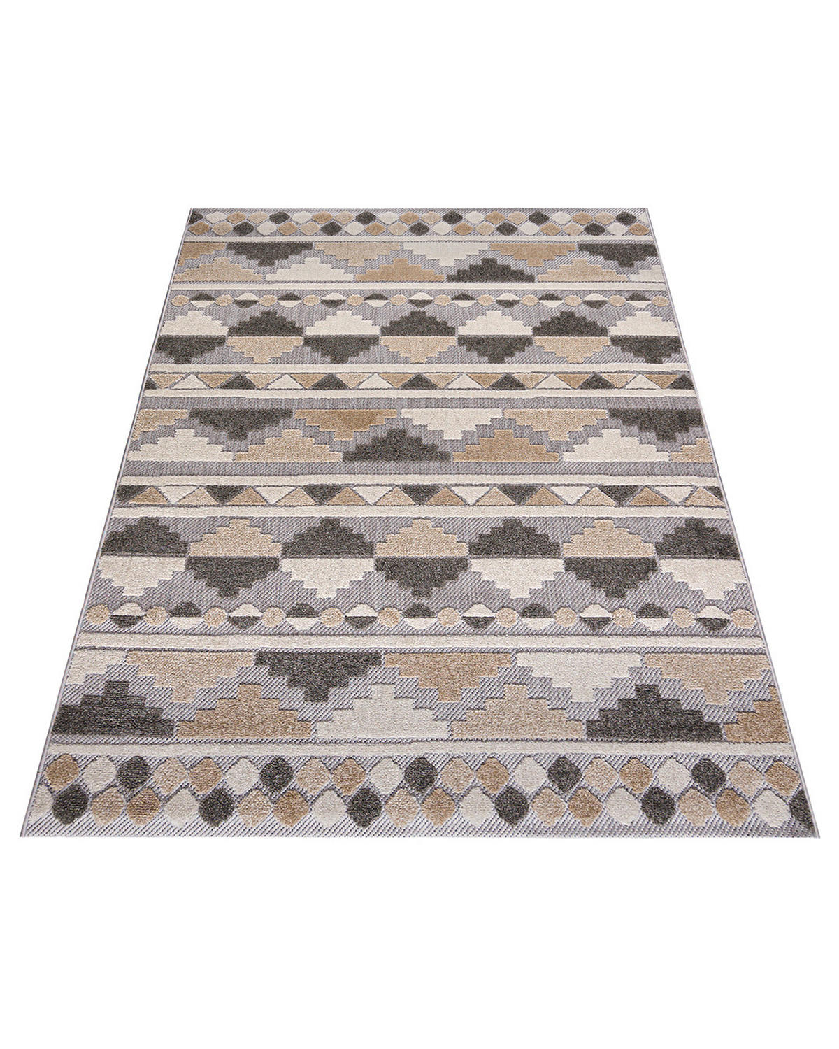 KOBEREC béžový krémový grafitový - 250 x 350 cm - modrá/sivá, textil (250/350cm) - Mazovia