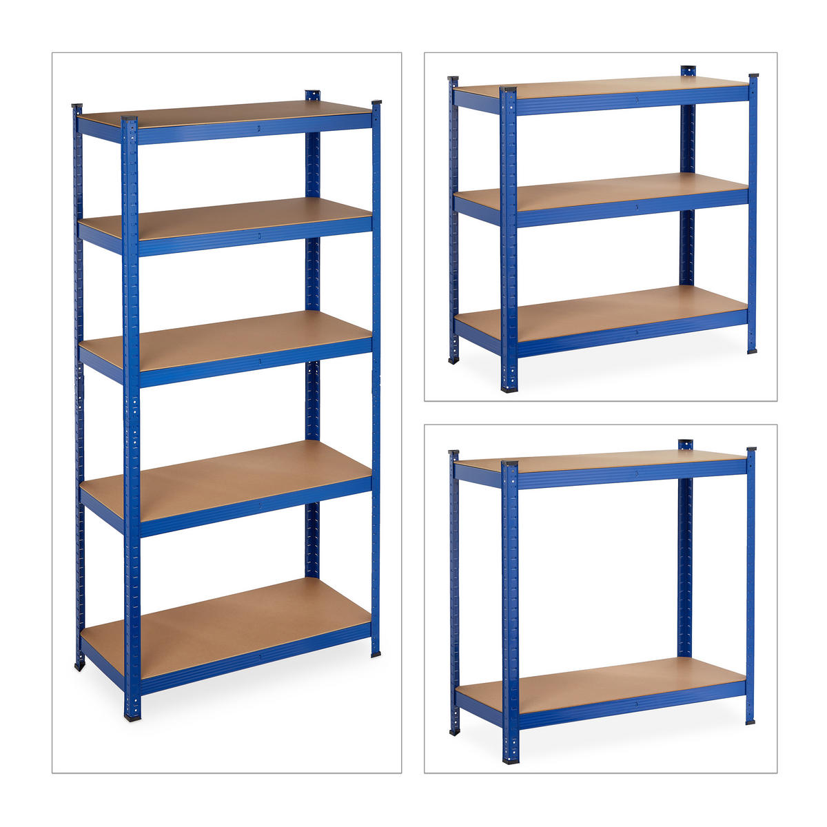 SCHWERLASTREGAL - Multicolor, Holzwerkstoff/Kunststoff (90/180/45cm) - Relaxdays
