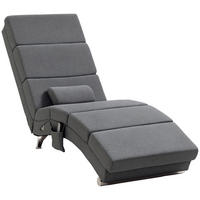 BODENSTUHL, Massagesessel Relaxsessel Liegesessel mit Fernbedienung - Dunkelgrau/Silberfarben, Textil/Metall (56/84/168cm) - HOMCOM