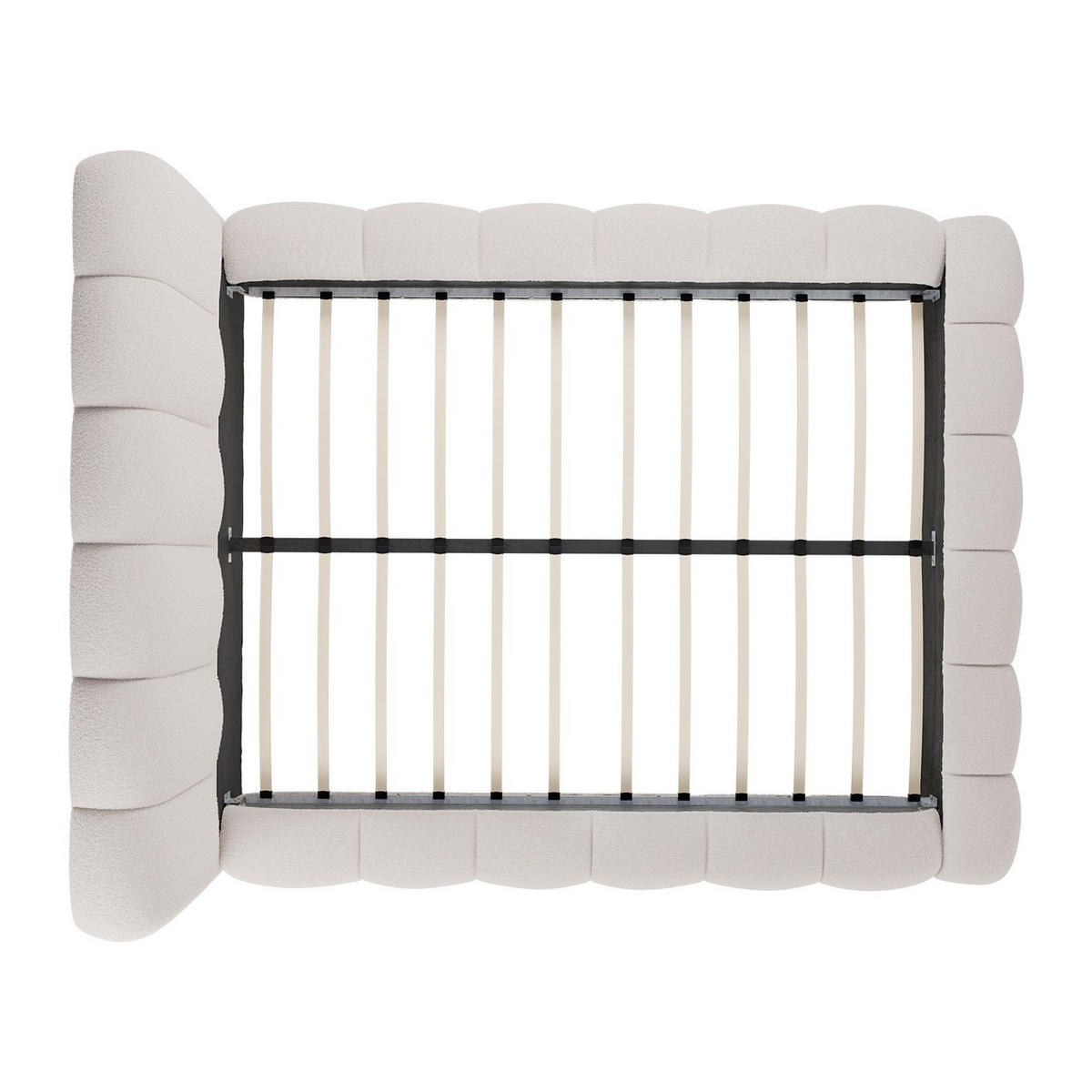 POLSTERBETT Catania 140x200 cm Creme Bouclé - Creme, Textil (140/200cm) - Juskys