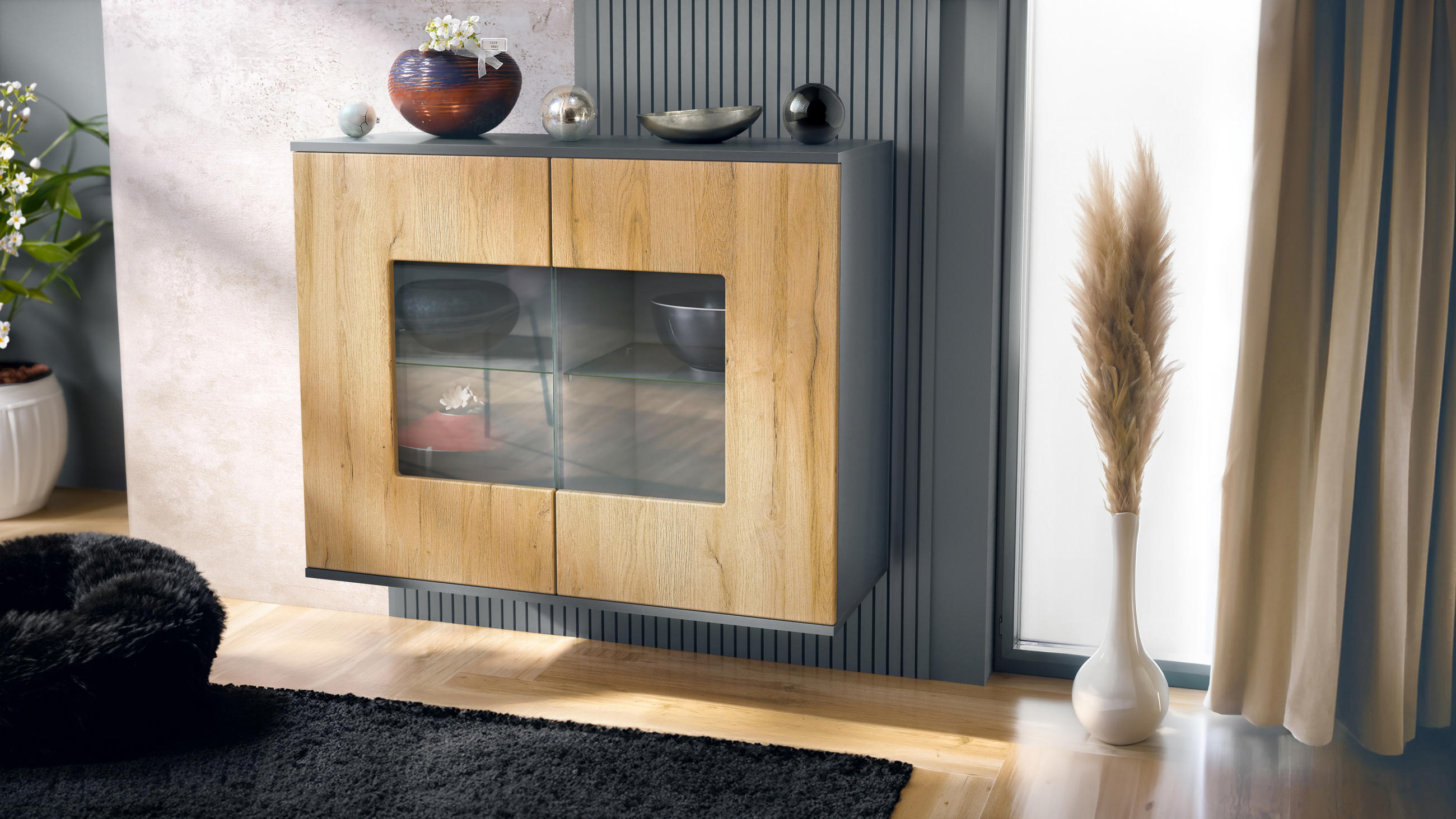 KOMMODE Grömitz Eiche Natur - Eichefarben, Holzwerkstoff (92.5/73.5/35cm) - Vladon