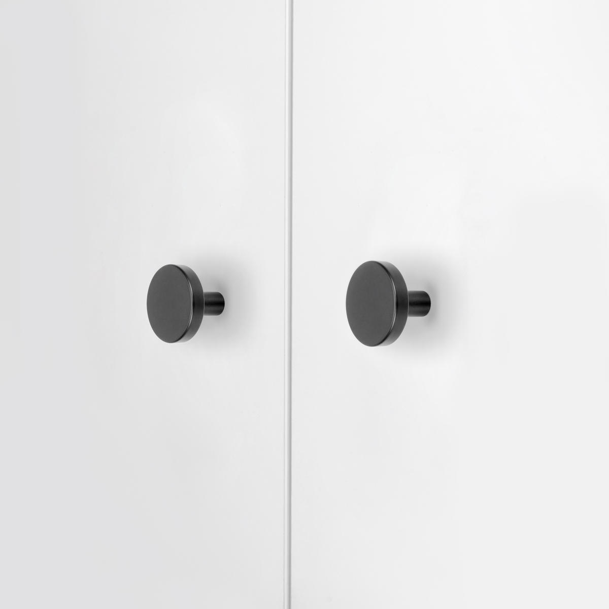 MÖBELKNÖPFE Uppsala, Durchmesser 30mm, Aluminium, Schwarz lackiert 10er-set - Schwarz, Metall (12/3/18cm) - EMUCA