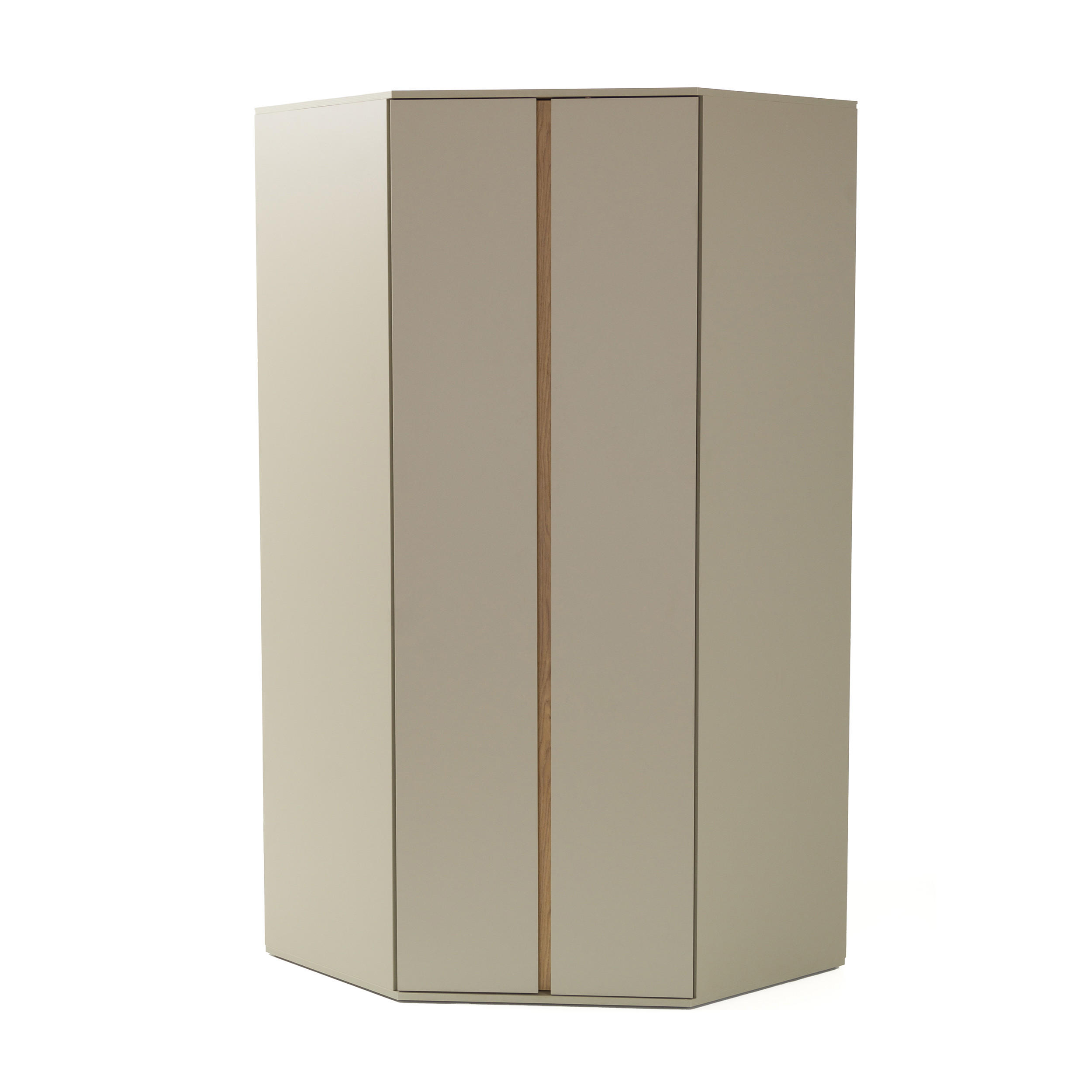 Beautysofa Eckschrank Eukalyptusholz 95x195x95 cm