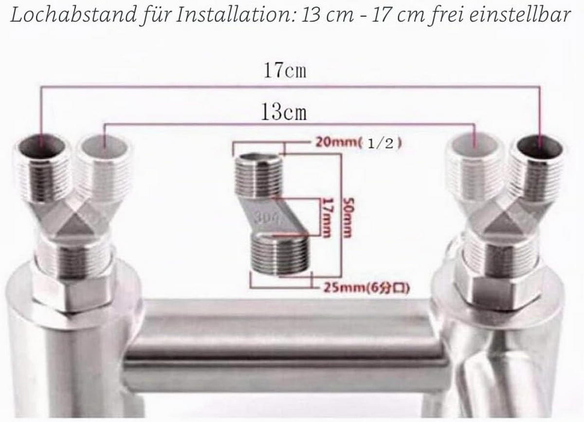 KÜCHENARMATUR, 360° drehbar, 2 Strahlarten, aus lebensmittelechtem 304 Edelstahl, gebürstetes Nickel - Silberfarben, Metall (21.5/22/28cm) - TVTIUO
