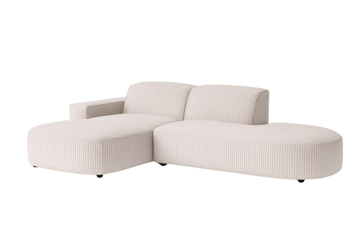 ECKSOFA Cursal Atelier, Stoff Poso, Beige, Links - Creme, Holz (284/166cm) - Kaiser Möbel