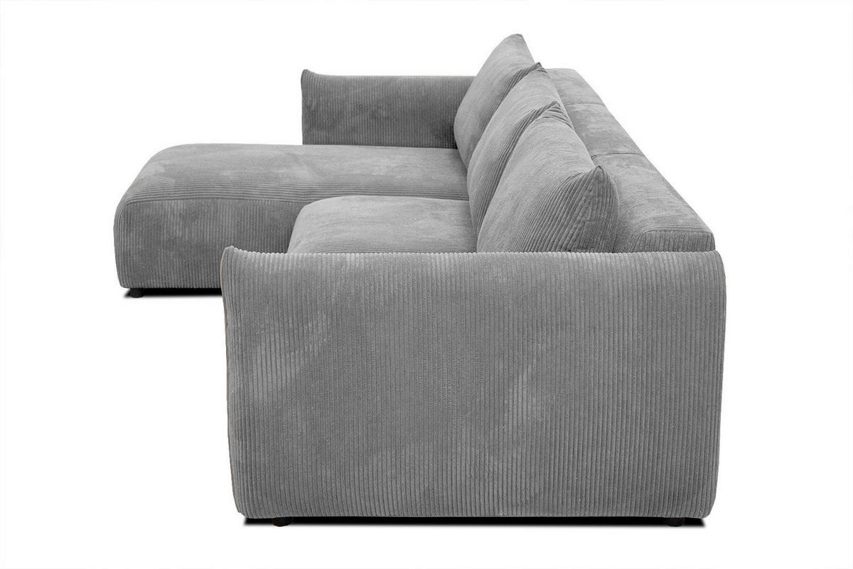 ECKSOFA TAUER 5-Sitzer, hellgrau - Hellgrau/Schwarz, Holzwerkstoff/Kunststoff (173/294cm) - Courtois Laville
