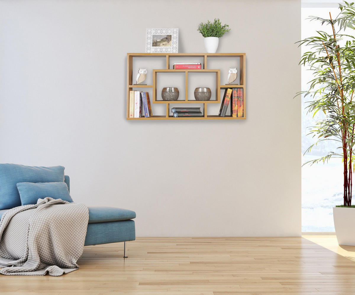 WANDREGAL RUR MDF Melaminbeschichtet Modern, Braun 85x16x48 cm - Braun, Holz (85/48/16cm) - KADIMA DESIGN